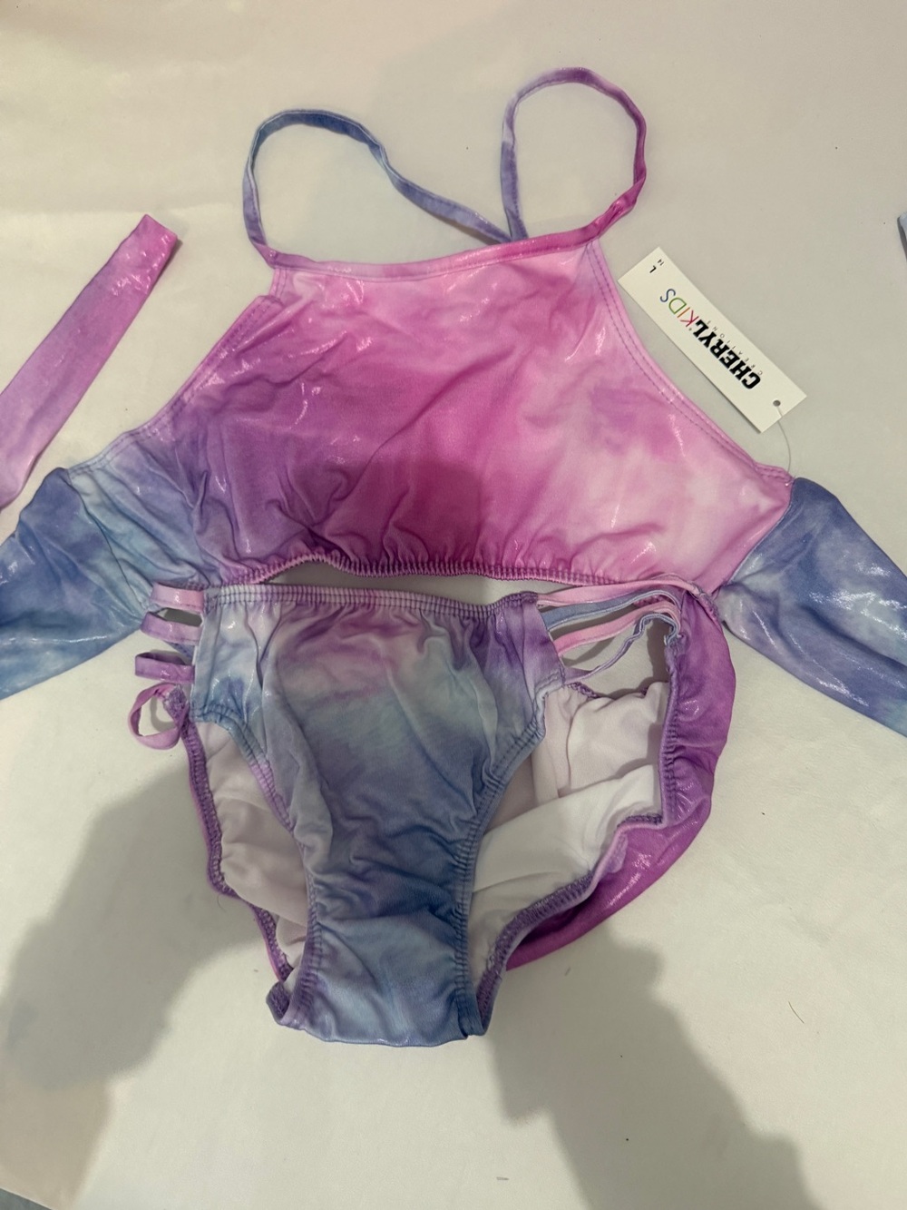 CherreyKids Pink & Purple Ombre Girls Two-Piece Swim Set